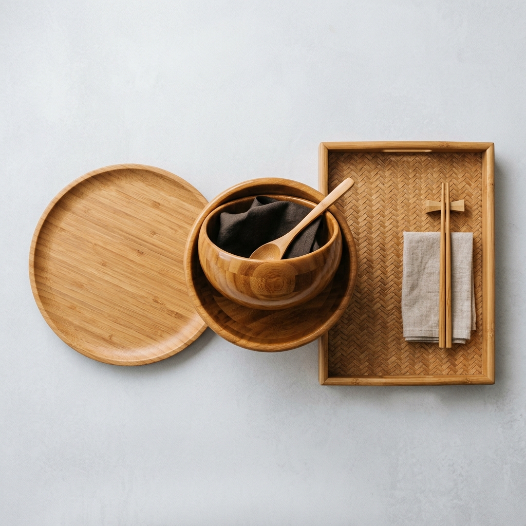 Bamboo products collage